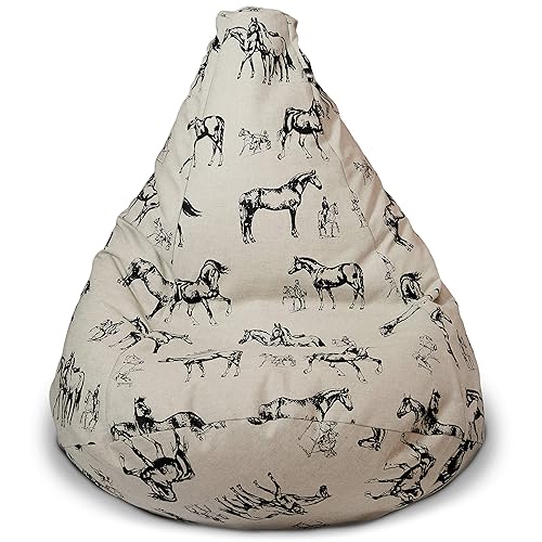 Sitzsack Schwarze Pferde Fur Erwachsene Leinen Bezug Naturliche Stoffe Pferde Muster Sitzkissen Sessel Originelle Geschenkidee Mit Inenbezug Ohne Fullung Amazon De Handmade