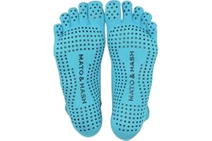 Mato & Hash 5-Toe Exercise Barefoot Feel Yoga Socks With Full Grip