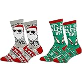 Everything Legwear Mens & Womens Fun Novelty Holiday Christmas Hanukkah Crew Socks-2 Pack Crews-One Size Fits Most (4-10)