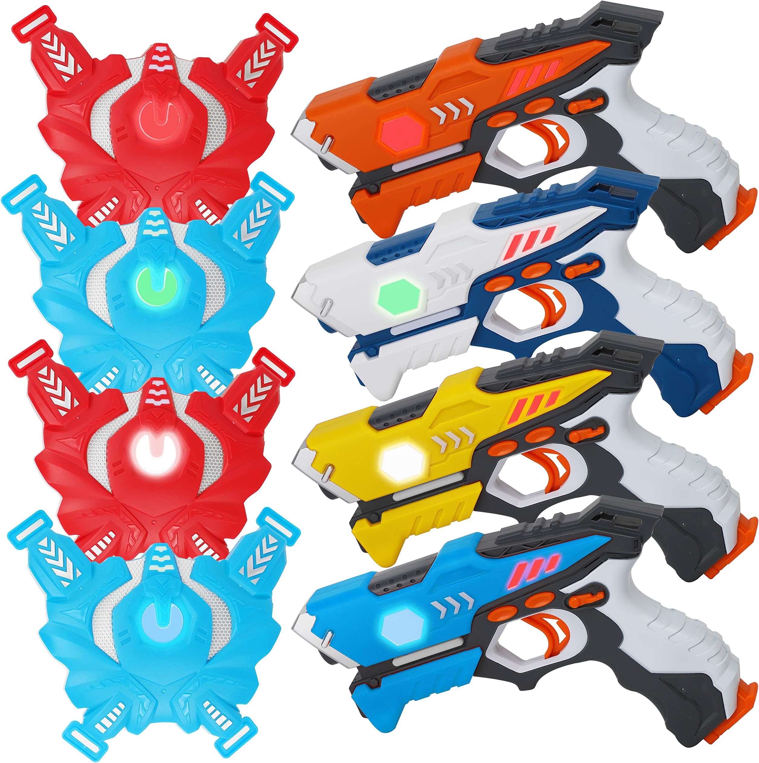 QUQUMA Infrared Laser Tag Set 4 Guns 4 Vests - Indoor Outdoor Laser Gun Kit Toy for Girl & Boy Laser Tag Game Set Best Gift Boys Girls(Laser Guns)