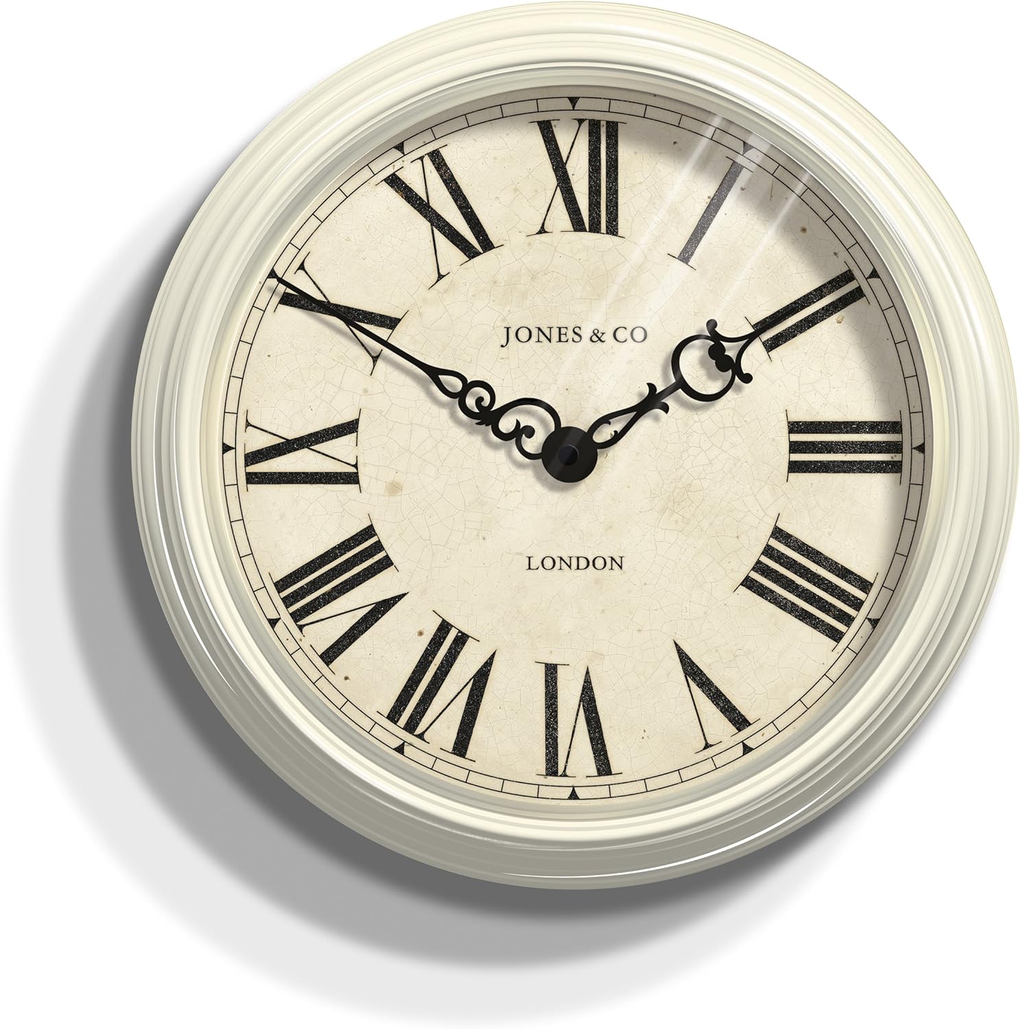 Jones Large Savoy Metal Wall Clock Cream, 37 x 37 x 6 cm Amazon.co