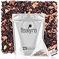 Tealyra - Grandma's Garden Berry - 25 Bags - Fruit Tea Blend - Hibiscus and Berries Based Herbal Loose Leaf Tea - Vitamines Rich - Caffeine-Free - Pyramids Style Sachets