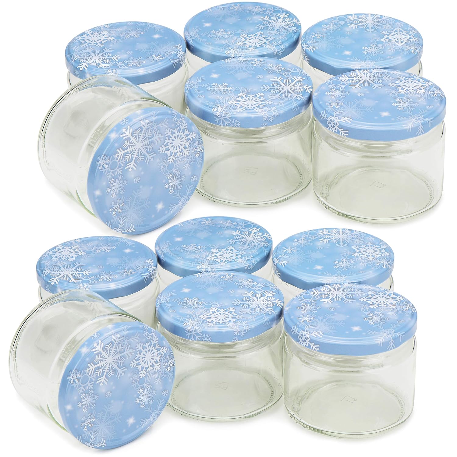 Com-four® 6x Barattoli Di Vetro Con Tappo A Vite A Scacchi Rosso/bianco - 82 Mm - Fino A Ca. 425 Ml - 8