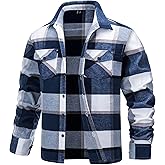TACVASEN Men's Flannel Shirts Long Sleeve Button Down Soft Brushed Cotton Flannel Casual Plaid Spring Fall Shirt