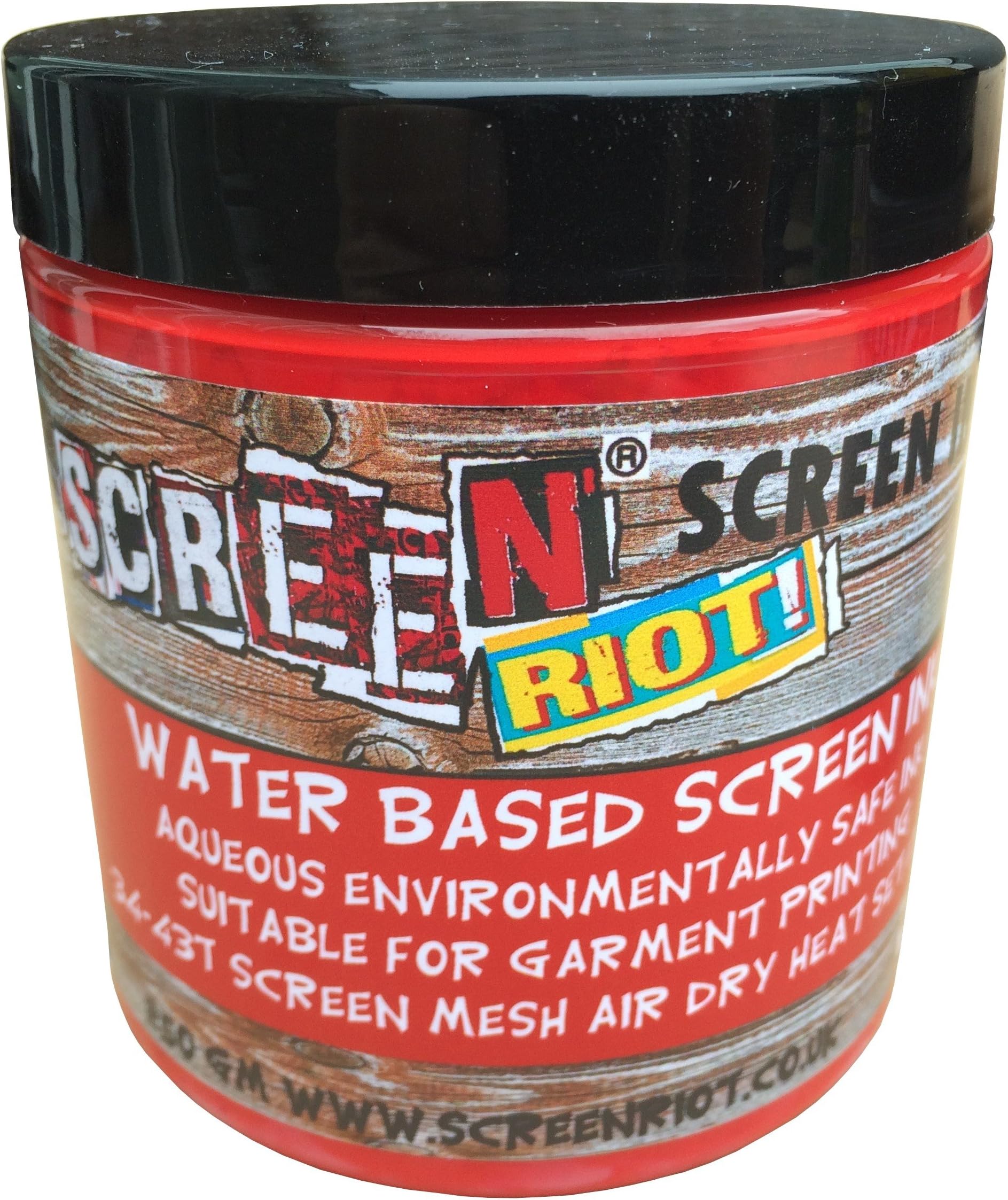 Water based screen printing ink,Fabric, paper, card, air dry heat set 280gm (red)