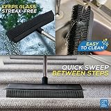 TDBS Rubber Bristle Broom with Long Collapsible Handle Indoor Floor Car Carpet view 3