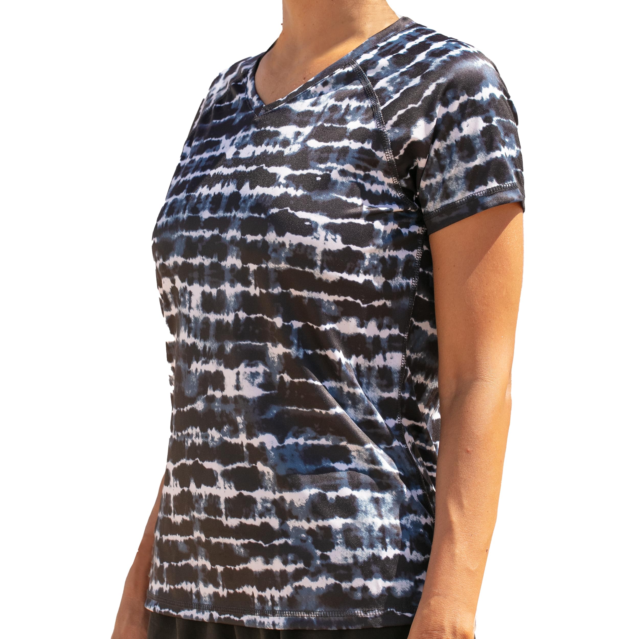 Photo 1 of Kanu Surf Women's Standard UPF 50+ Short Sleeved Active Swim Shirt Rashguard & Workout Top, Harmony Navy, XX-Large