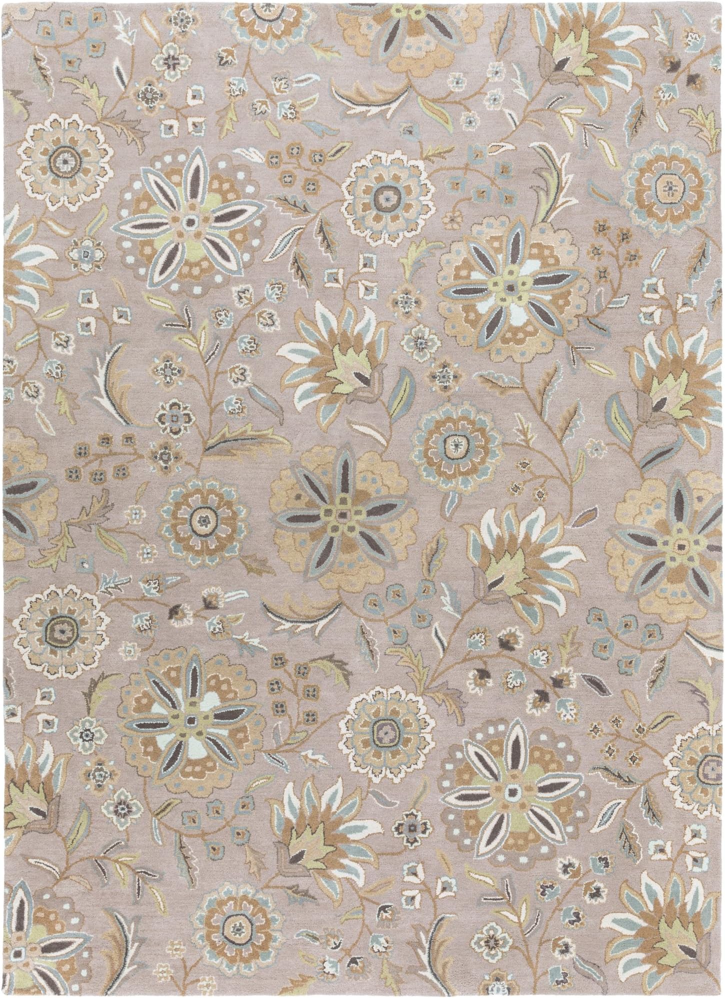 Surya Athena ATH-5127 Hand Tufted Wool Floral and Paisley Area Rug, 8-Feet by 11-Feet