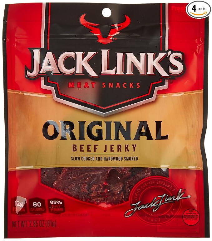 Jack link's meat snacks, beef jerky, Original (017082876317)