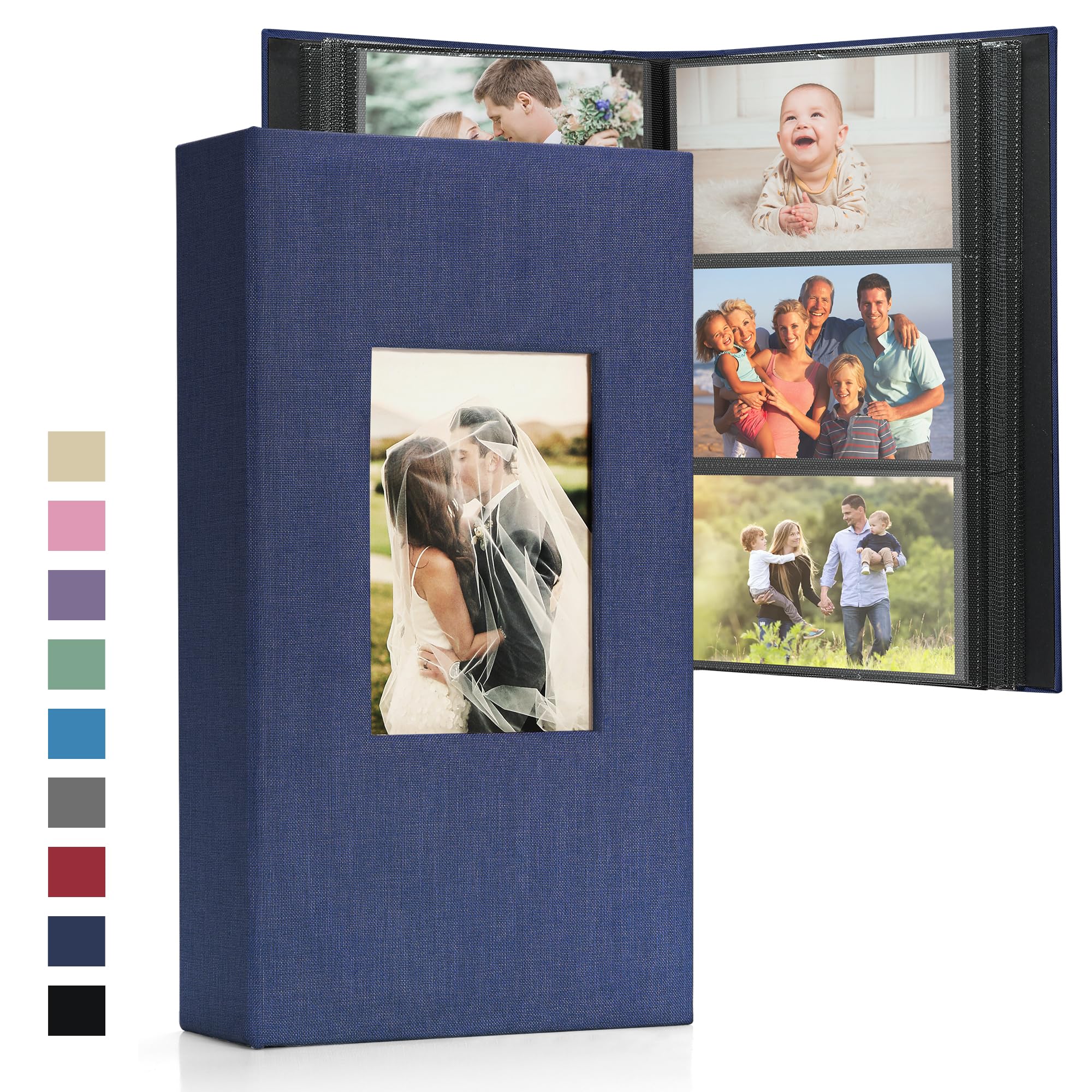 DazSpirit Photo Albums 6x4 Inch 408 Pockets Slip In, Customizable Linen Cover 10x15cm Photo Album, Large Capacity, Slip-in Pockets, Ideal for Wedding Albums, Family Photo Books and Travel Memories