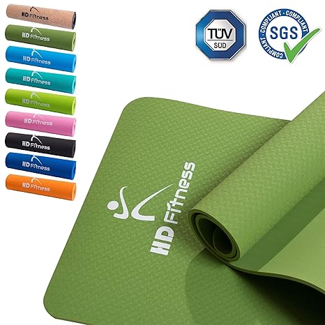 BodenMax® Gym Yogamatte, Rutschfest, TPE, umweltfreundlich, Gymnastikmatte, Fitnessmatte, Sportmatte, Bodenmatte mit Tasche &