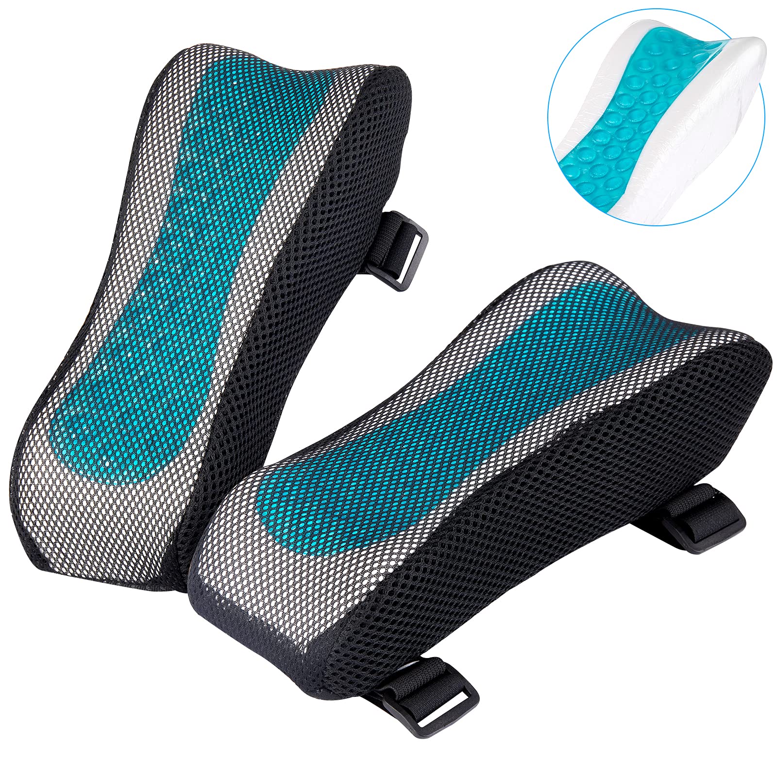 Photo 1 of BEAUTRIP Ergonomic Armrest Pads- Office Chair Arm Rest Cover Pillow - Elbow Support Cushion for Computer, Gaming and Desk Chairs (Set of 2, Mesh Cover)