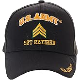 Artisan Owl Officially Licensed US Army Retired Baseball Cap - Multiple Ranks Available!