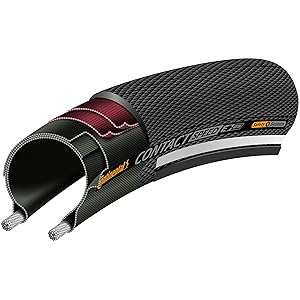 Continental Contact Speed Bike Tire - Slick Tread, Kevlar Puncture Protection, E-Bike Rated Wire Bead Bike Tire (20", 26", 27", 28")
