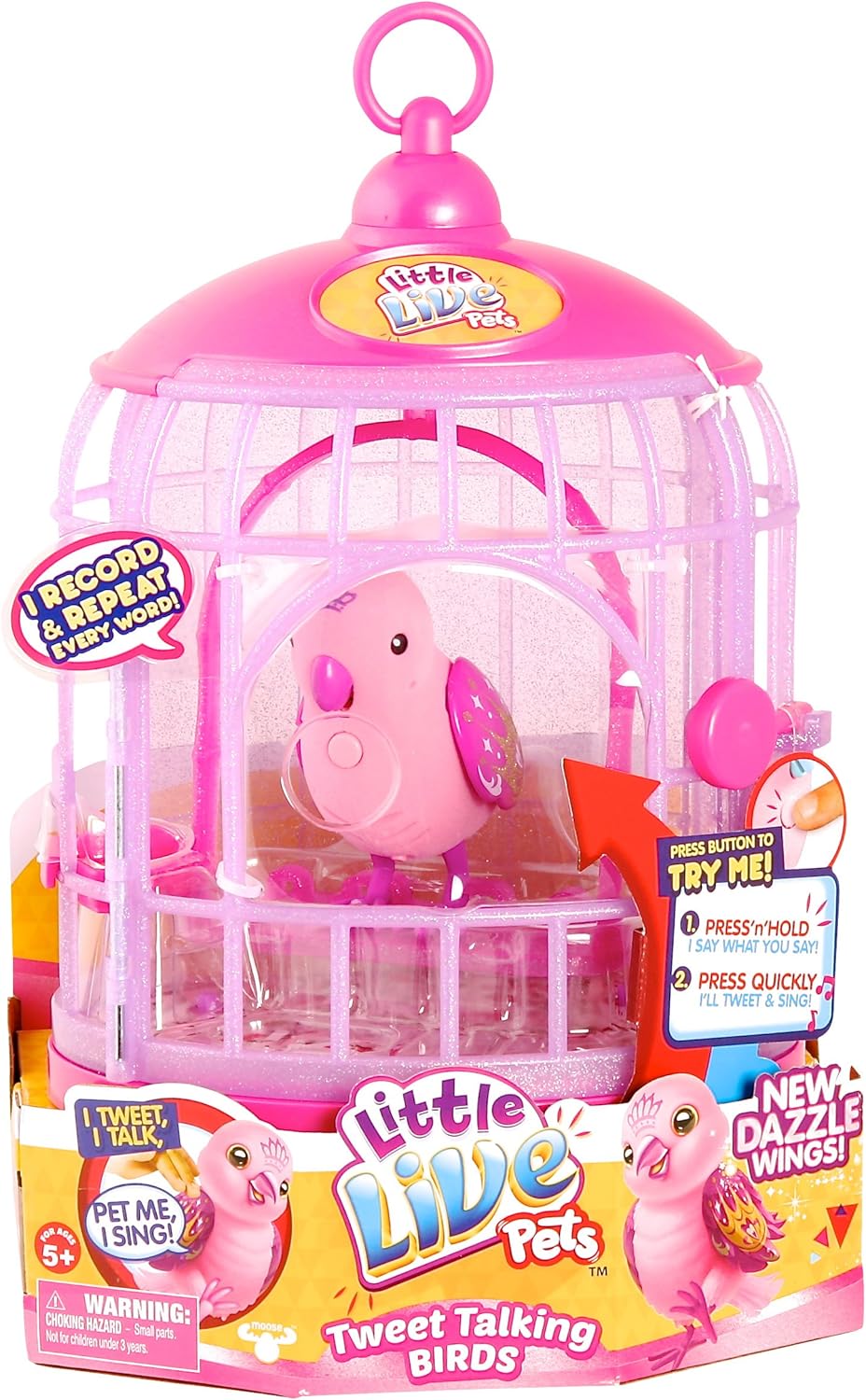Little Live Pets Bird with Cage [Pink] Amazon.de Spielzeug