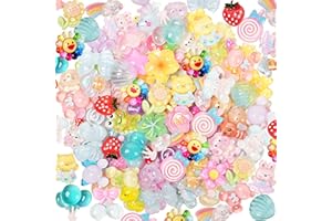 DAMYDA 70 Pcs Resin Charms Slime Charms Embellishments Bulk Mixed Ornament Decorations Accessories