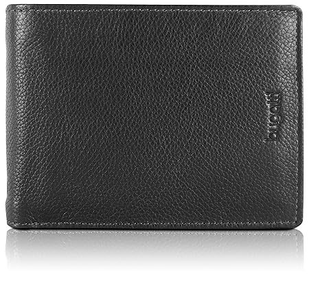 BUGATTI® Hochwertige Echt-Leder Geldbörse für Herren im Querformat | Brieftasche Portemonnaie mit RV-Fach im klassischen Desi