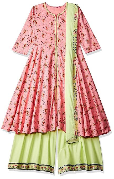 Girls' Anarkali Regular Fit Salwar Suit Set