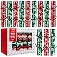 JOYIN 12 Pack Christmas Non-Snap Party Favor, Red & Green Snowflake Party Table Favor Includes Party Hat, Jokes & Gifts, Xmas Gifts Prizes for Christmas Holiday Dinner Traditions Party Supplies