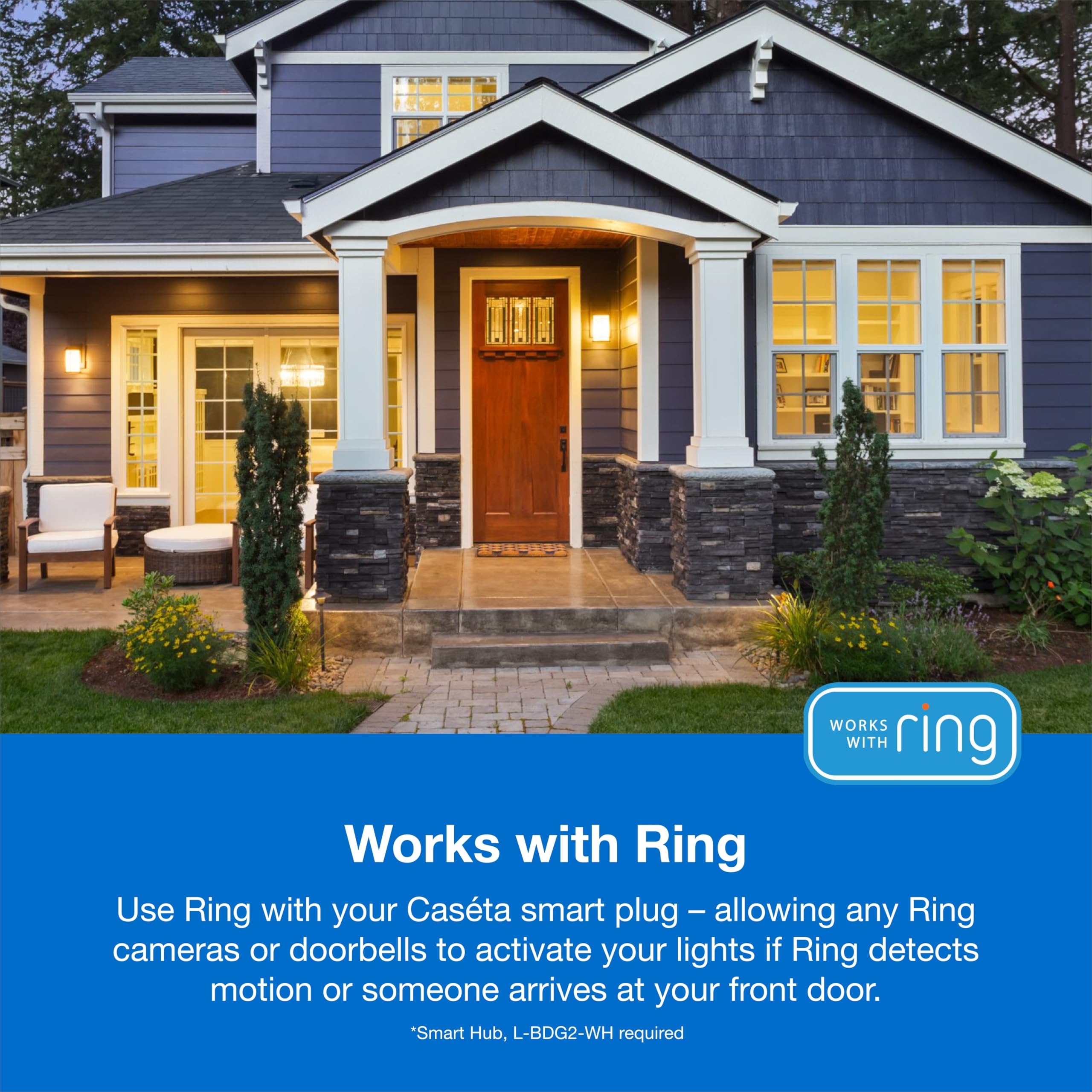 Lutron Smart Outdoor Plug for Caseta Smart Lighting, for Summer, Patio, Backyard, and Outdoor Lights, & Motors, 15A LED Fixtures & 1/2 HP Motors, PD-15OUT-BL, Black - View 7