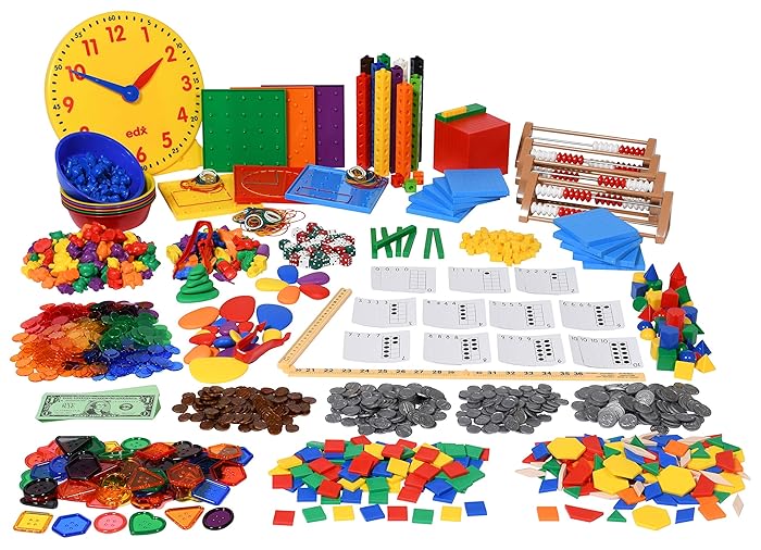 edxeducation Edx Education Classroom Math Kit - For Grades 1 and 2 - Teach Early Math - Includes 22 Versatile Teaching Resources and Manipulatives, 100002