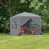 VonHaus Pop Up Gazebo 2.5x2.5m with Sides Heavy Duty Steel Frame Weatherproof view 6