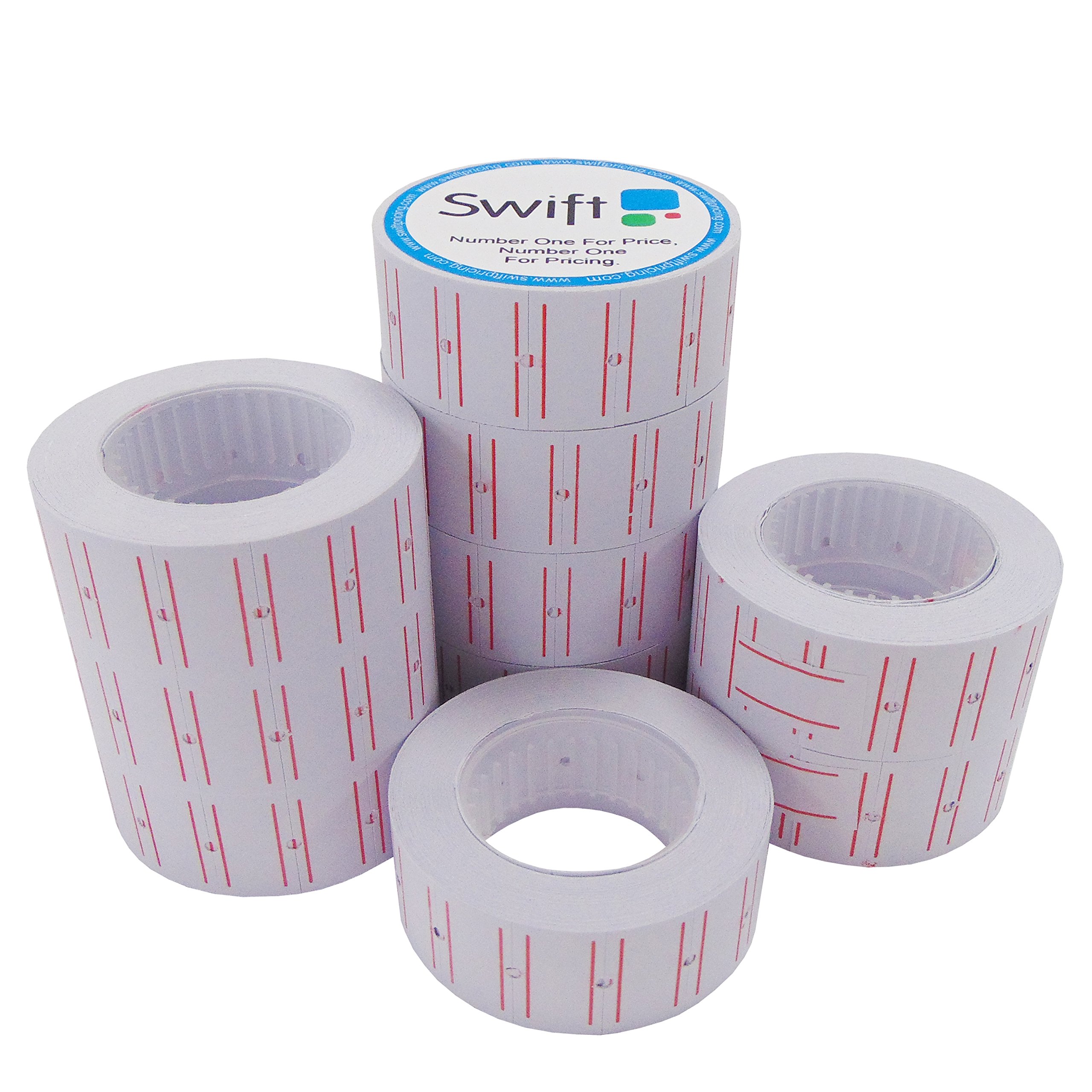 Swift 22 x 12 mm Price Gun Labels CT1 Lined 20 Rolls 10,000 Stickers Pricemarking Tags Fits Many Pricing Labellers — image 1