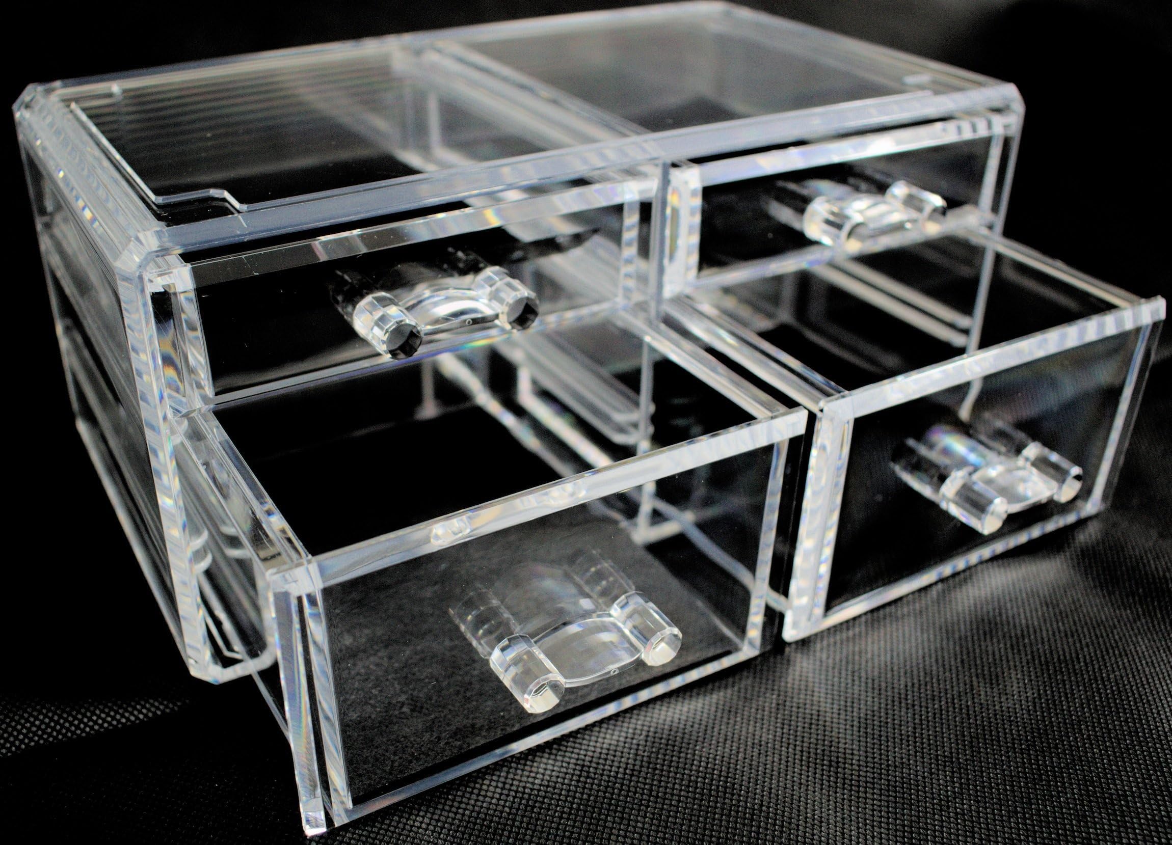Acrylic Cosmetic Organiser | 4 Drawers | Jewellery Box | Makeup Storage Rack | Wimports®