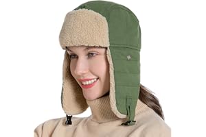 MURYOBAO Women's Winter Hats with Ear Flaps Trapper Hat Aviator Windproof Ski Cap Buckle Closure Outdoor Warm Hat