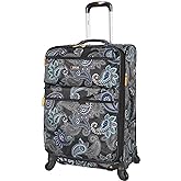 LUCAS Designer Luggage Collection - Expandable 24 Inch Softside Bag - Durable Mid-sized Ultra Lightweight Checked Suitcase with 4-Rolling Spinner Wheels (Diva)