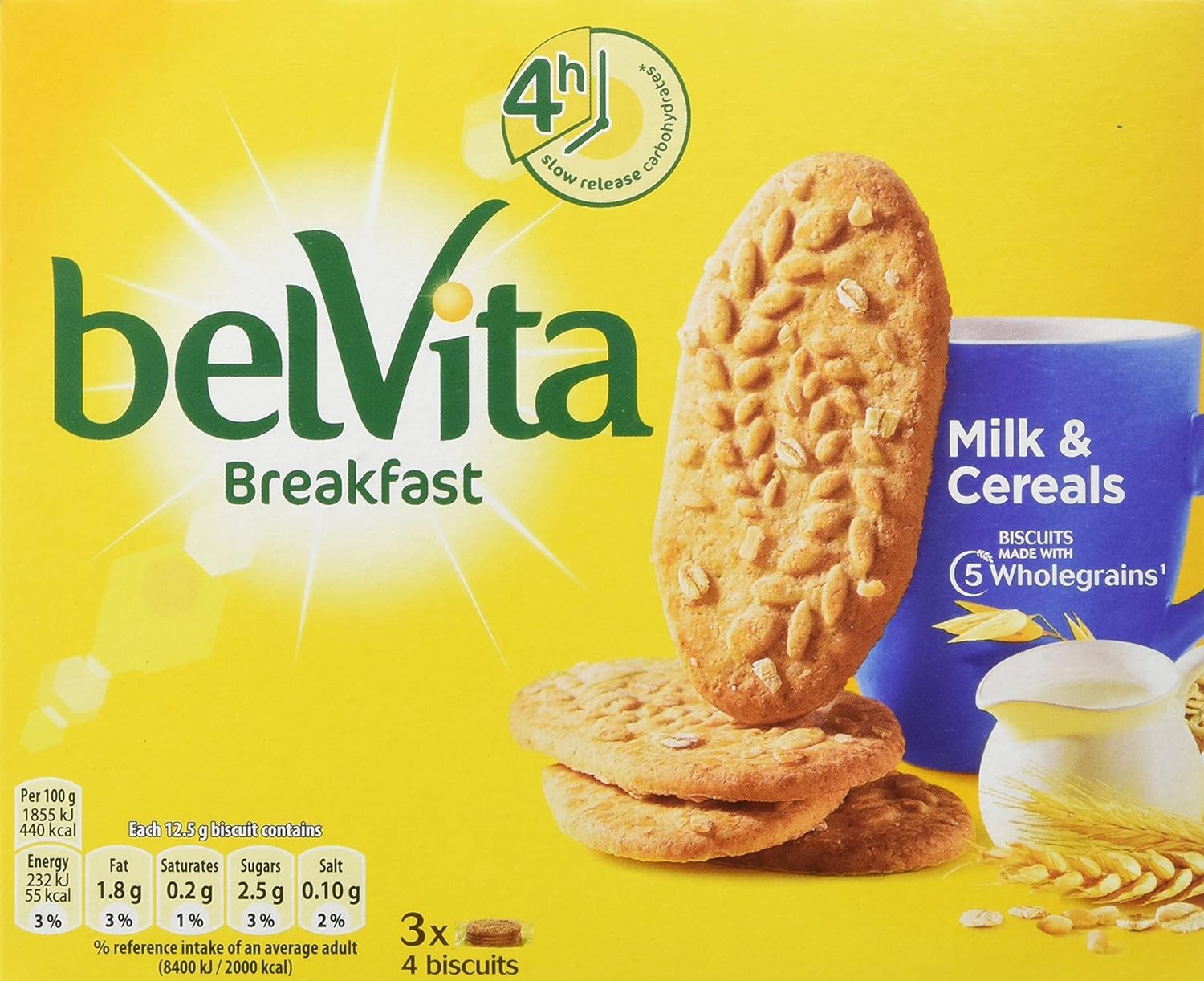 Belvita Breakfast Milk and Cereal Biscuits, 150g (Pack of 8) Amazon.co