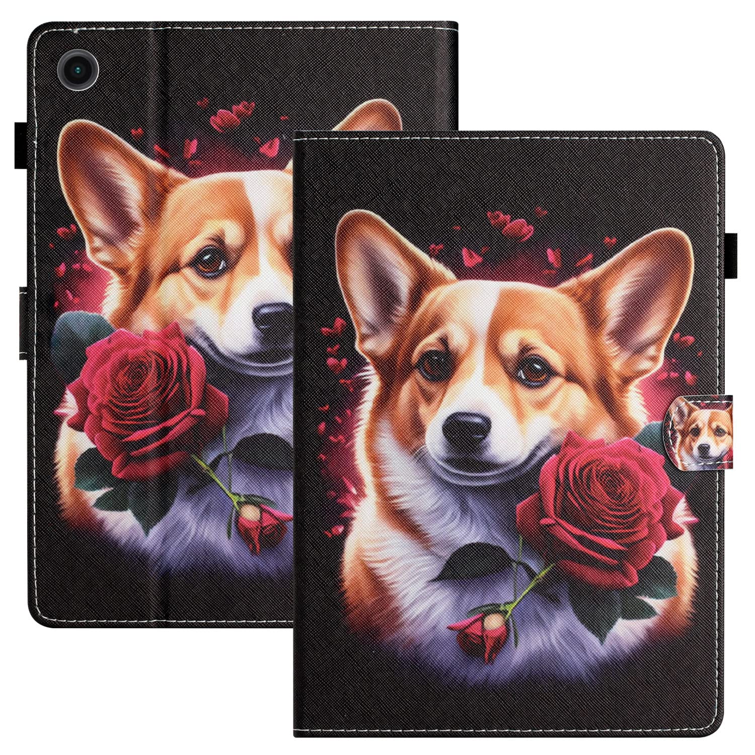 Rosbtib Case for Lenovo Tab M10 3rd Gen TB-328FU/ TB-328XU 10.1 Inch (Not for M10 2019), Flip Cover with Magnetic Support Function PU Leather Tablet Cover Lenovo Tab M10 2022 - Corgi