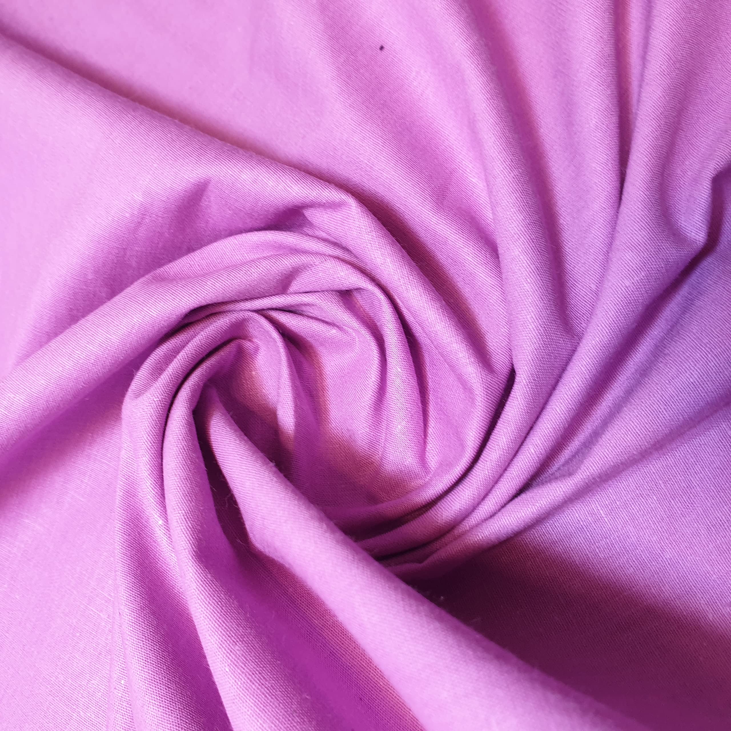 Plain 100% Cotton Egyptian Cambric Poplin Craft Soft Dress Material Fabric 44" (5 Meter, LILAC LAVENDER)