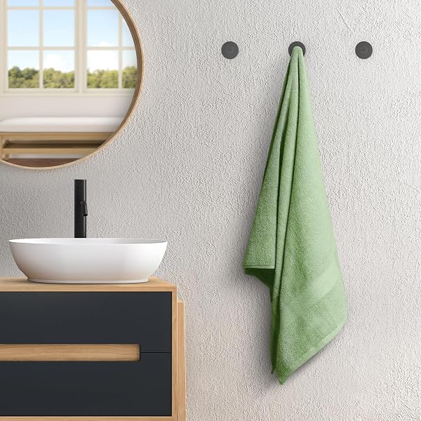 AVALON TOWELS LUXURY 8 PIECE SAGE GREEN TOWELS SET, 2 BATH TOWELS, 2 HAND TOWELS AND 4 WASHCLOTHS, 600 GSM 100% RING SPUN COTTON HIGHLY ABSORBENT GREEN BATHROOM TOWELS, IDEAL FOR HOTEL, SPA AND GYM
