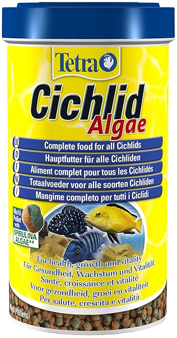Tetra Cichlid Algae (Hauptfutter mit Spirulina Algen für die besonderen Ernährungsbedürfnisse von Alles- und pflanzenfressend
