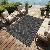 GarveeHome 9x12 Outdoor Rug for Patio Reversible Camping Carpet Waterproof Plastic Straw Rug,Foldable Area Rugs Mats for RV, 