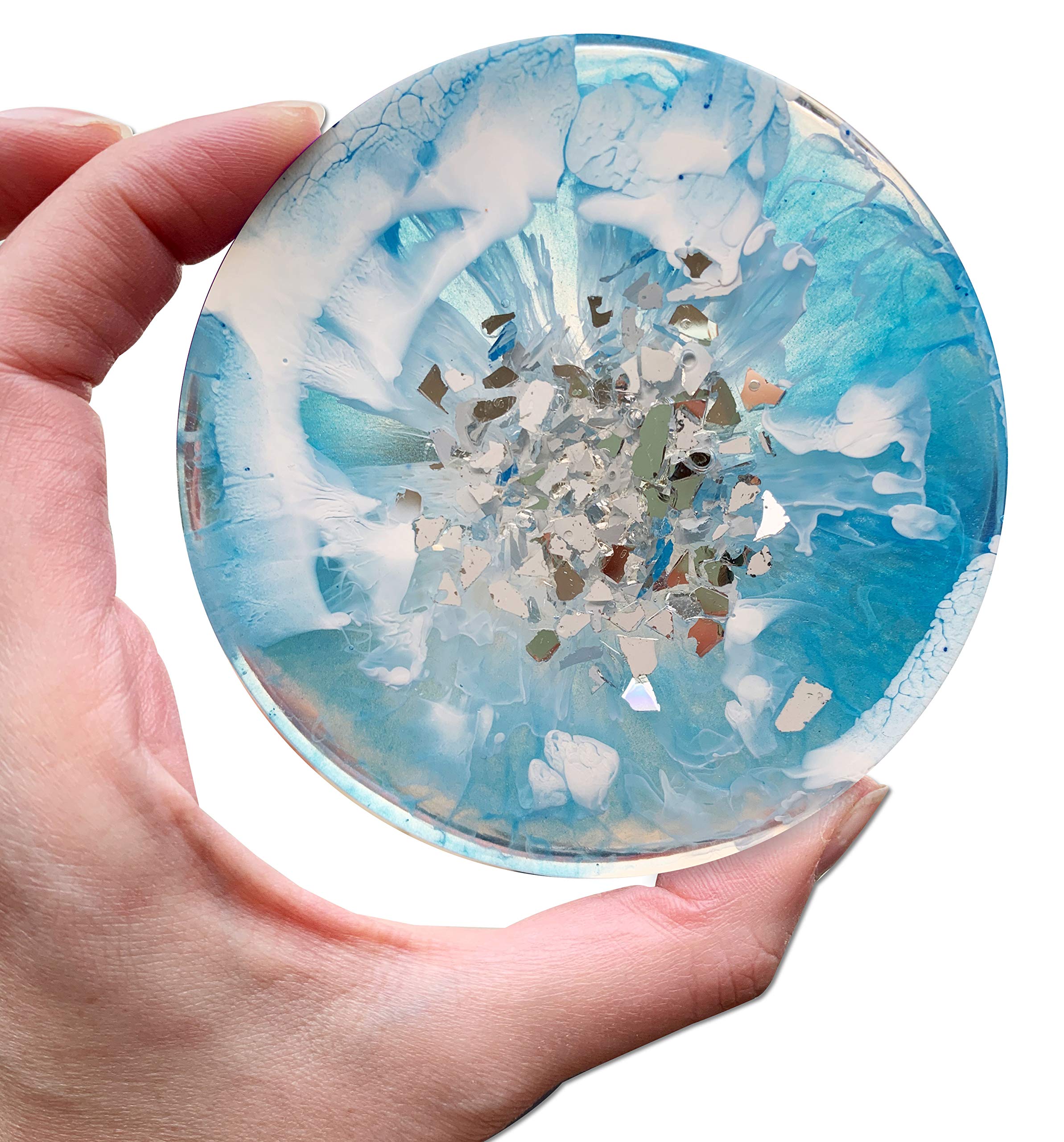 unicone art Druzy Geode Crushed Mirror Glass for Resin Epoxy Art Irregular Chunks of Crushed Glass, Metallic, Shiny, Bright, for DIY Art and Craft Projects (1lb.)