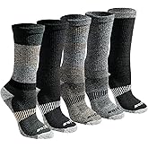 Dickies womens Dri-tech Merino Wool-blend Moisture Control Crew Socks (5 Pairs)