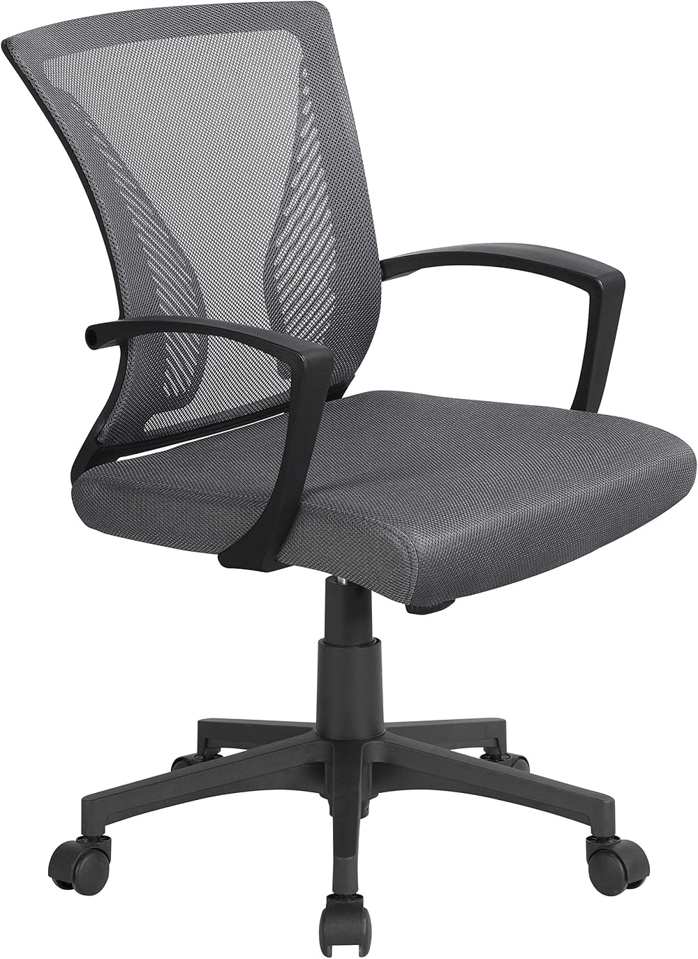 Yaheetech Dark Grey Ergonomic Office Chair Mid-Back Mesh Lumbar Support