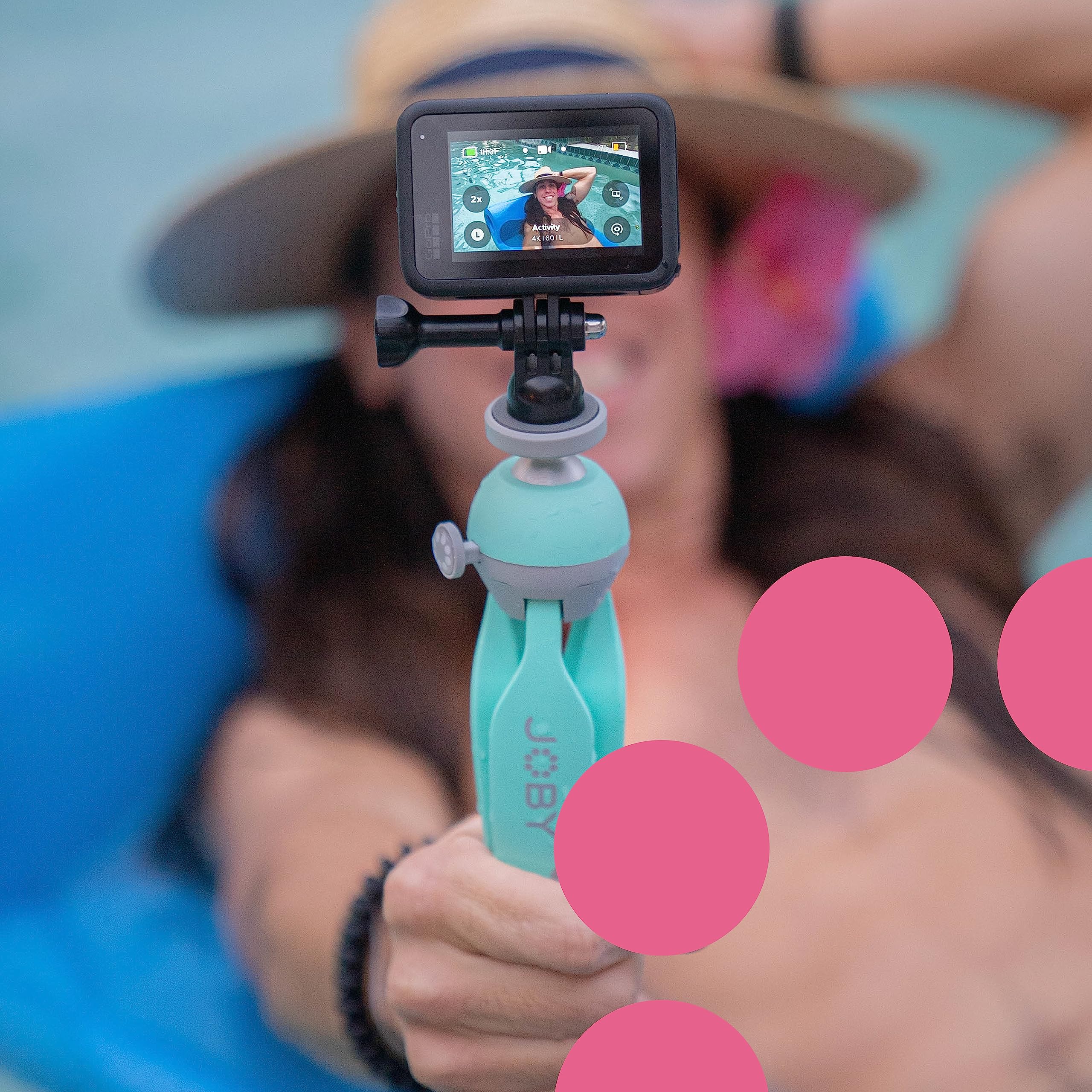JOBY HandyPod 2 Kit, Table Top Tripod with GripTight 360 Phone Mount and Pin Joint Mount, Phone Tripod for Smartphones, Action Cam and Mirrorless Cameras or Devices up to 1.0Kg (2.2lbs), Teal