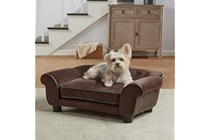 Enchanted Home Pet Cleo Pet Sofa in Brown, 17.5" L x 12.0" W x 9.0" Th