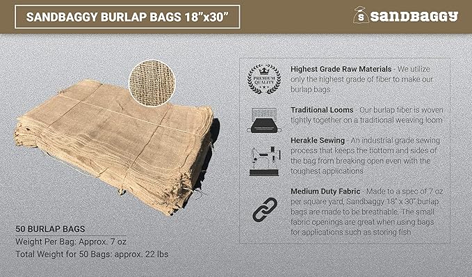 50 lb burlap bags