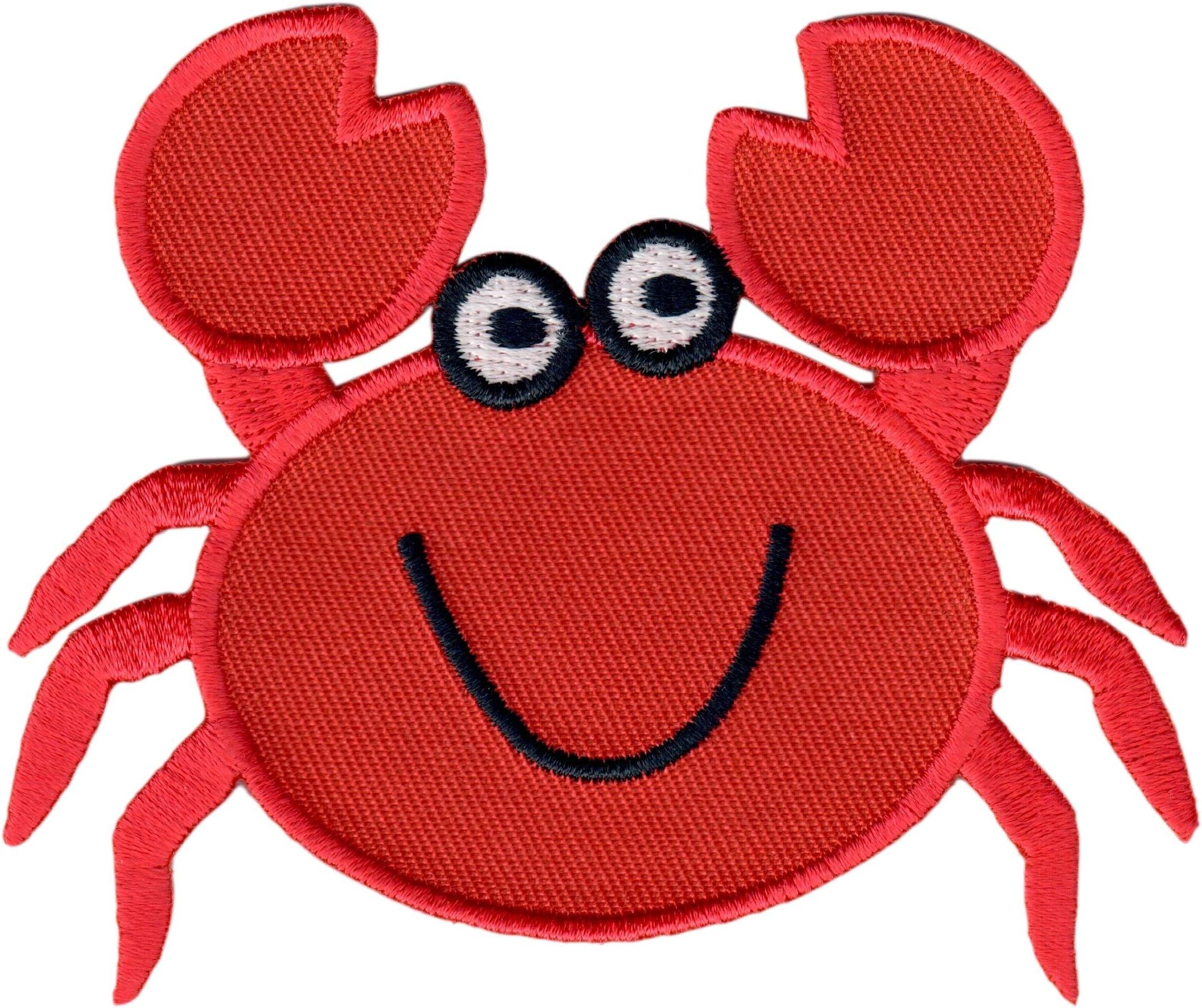 PatchMommy Crab Patch, Iron On/Sew On - Embroidered Applique Motif for Children Kids Baby