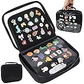 funcolor Pin Trading Books for Collector: 6-Page Black Portable Enamel Pins Display Album Case for Storage - Silicone Handle Travel Pin Folio Bags Holder for Kids Teens Collection
