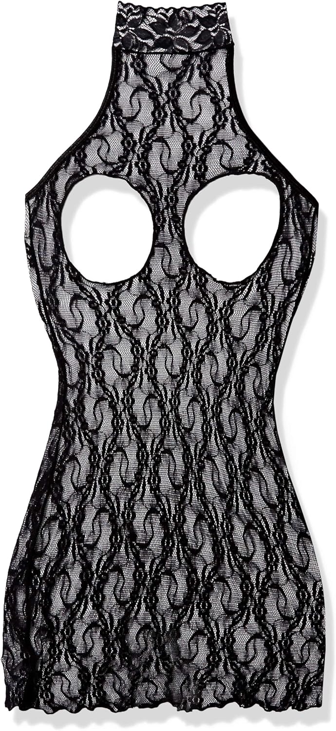 Elegant Moments Women's Lace Cupless Dress, Black, One Size: Adult Exotic Dresses: Clothing