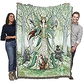 Pure Country Weavers Caretaker Fairy Blanket by Amy Brown - Fantasy Gift Tapestry Throw Woven from Cotton - Made in The USA (72x54)