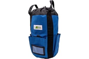 Rock-N-Rescue Arbor Rope Storage Bag - Rock and Tree Climbing Equipment, Arborist Gear, Bucket Style Backpack, Waterproof Nylon Material, Blue, 150'