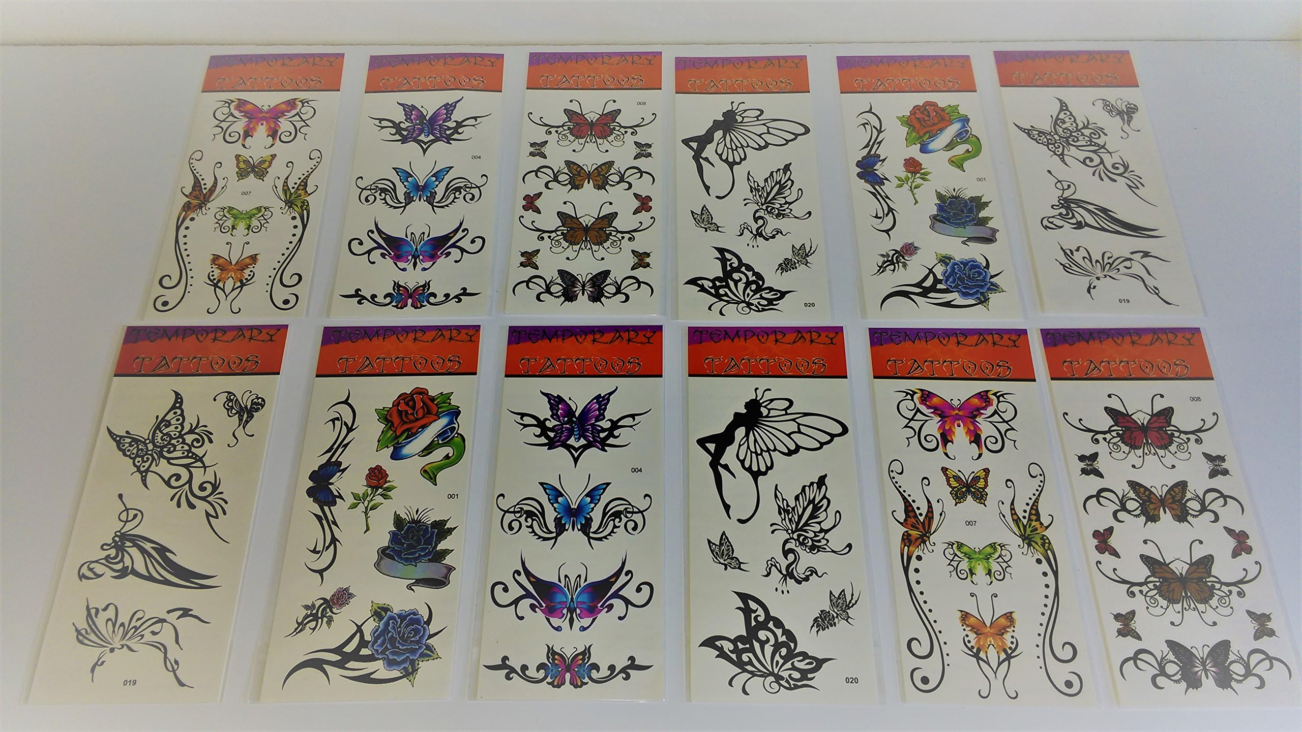 Temporary Tattoos Girls Party Bag Fillers Ladies Pamper Bag Fillers 12 x Girls Sheets