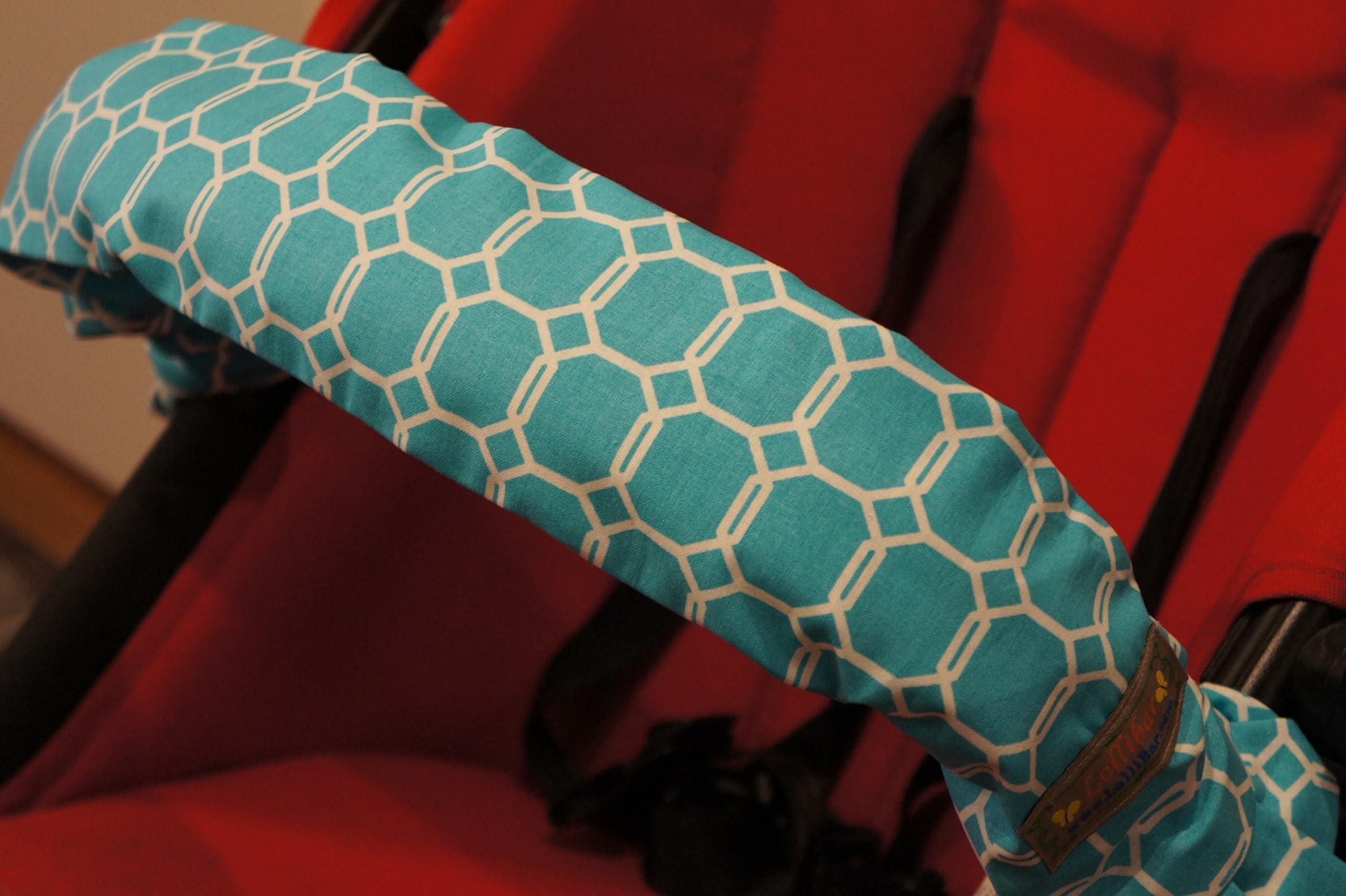 Lollibar Stroller Safety Handlebar Cover in Pattern "Fair and Square"