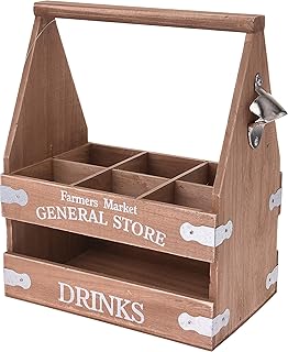 Caja de madera porta botellas Cerveza 6 plazas: Amazon.es: Jardín